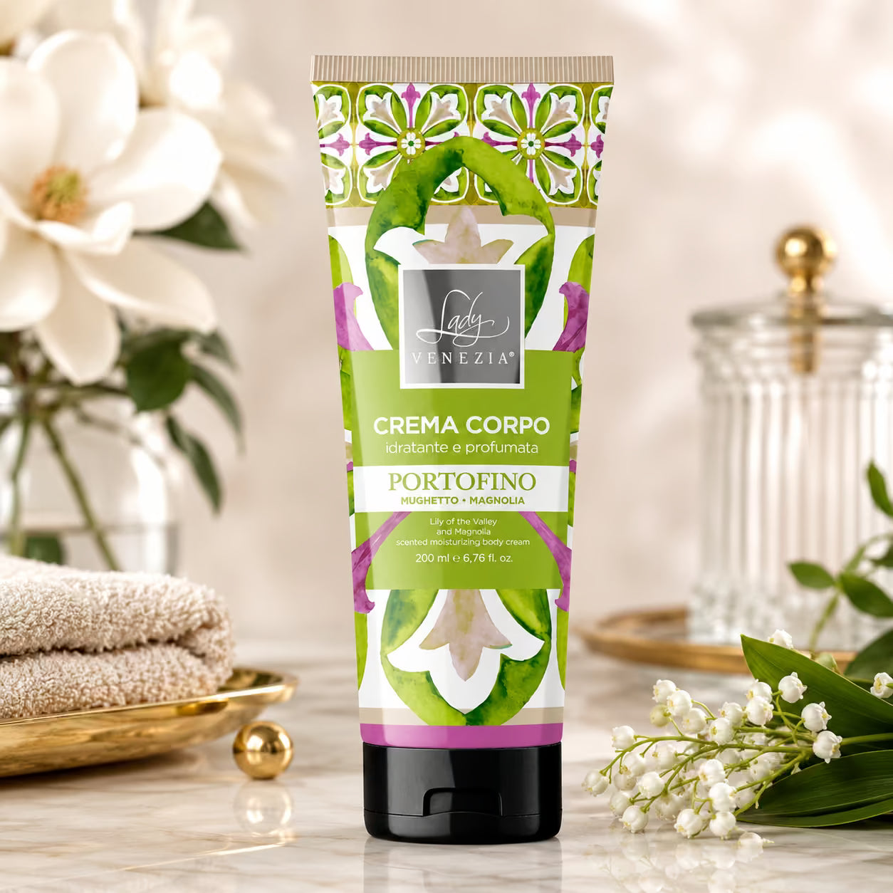 LADY VENEZIA CREMA CORPO IDRATANTE E PROFUMATA - Portofino Mughetto e Magnolia 200ml