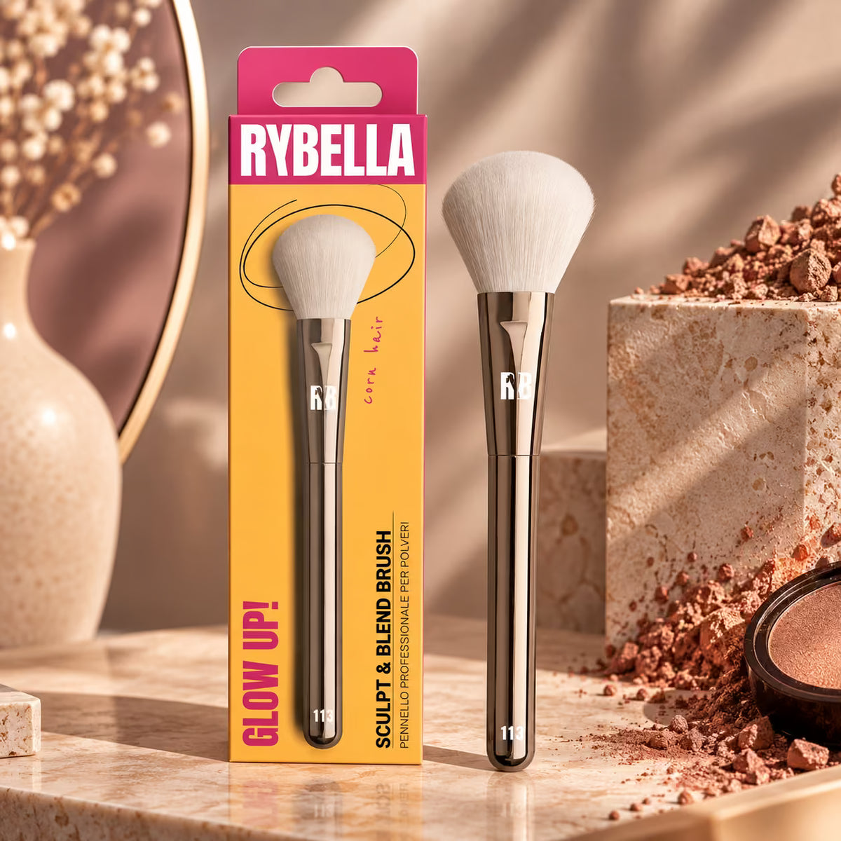 RYBELLA GLOW UP! SCULPT & BLEND BRUSH - Pennello Viso N.113
