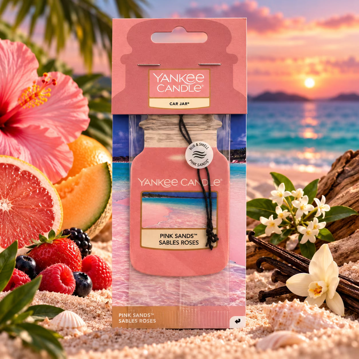 YANKEE CANDLE CAR JAR -  Pink Sands