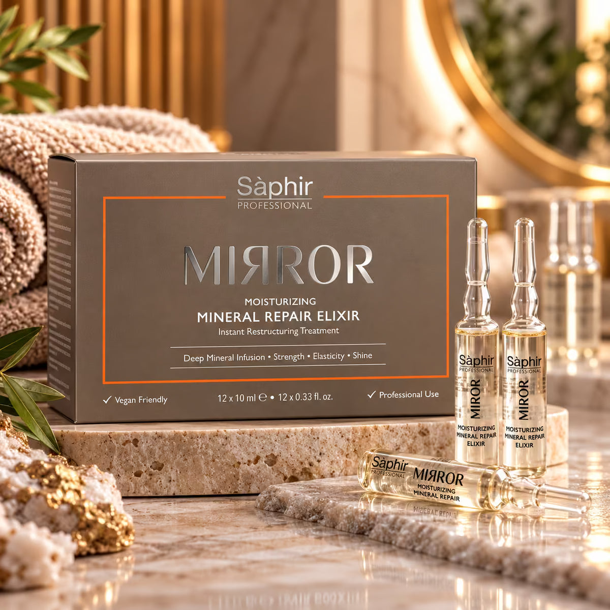 SÁPHIR PROFESSIONAL MOISTURIZING MINERAL REPAIR ELIXIR - Trattamento Ristrutturante 12 Fiale da 10 ml