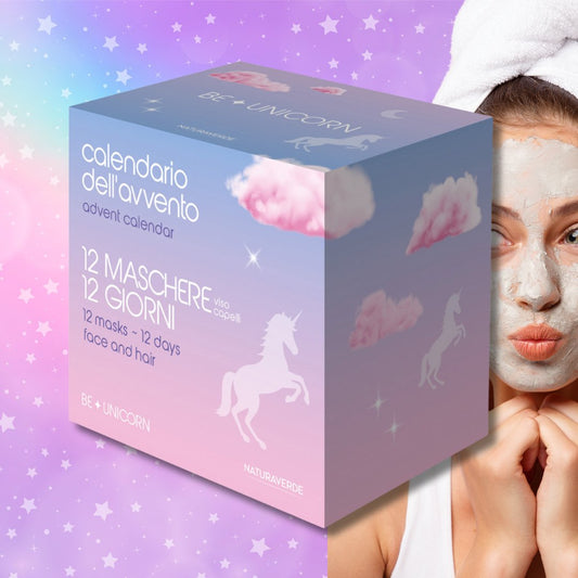 NATURAVERDE | Be a Unicorn – Calendario dell’Avvento 12 Giorni con Maschere Viso e Capelli