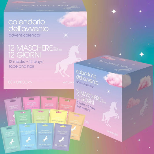 NATURAVERDE | Be a Unicorn – Calendario dell’Avvento 12 Giorni con Maschere Viso e Capelli