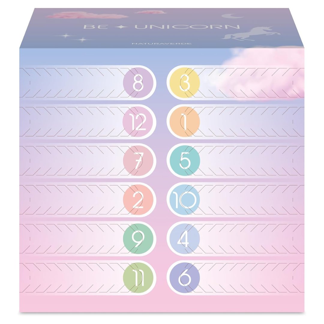 NATURAVERDE | Be a Unicorn – Calendario dell’Avvento 12 Giorni con Maschere Viso e Capelli