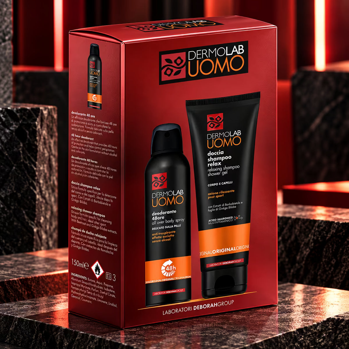DERMOLAB UOMO SET - Doccia Shampoo 250 ml + Deodorante Spray 150 ml