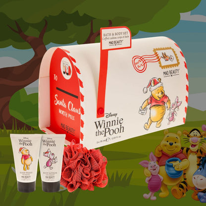 DISNEY WINNIE THE POOH X-MAS | Set Bagno - GelDoccia 75ml, Crema Corpo 75ml e Spugna in rete