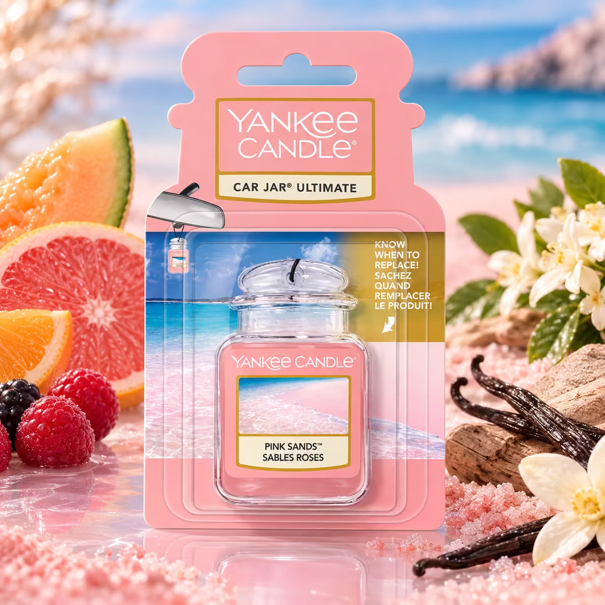 YANKEE CANDLE CAR JAR ULTIMATE - Pink Sands 9 g