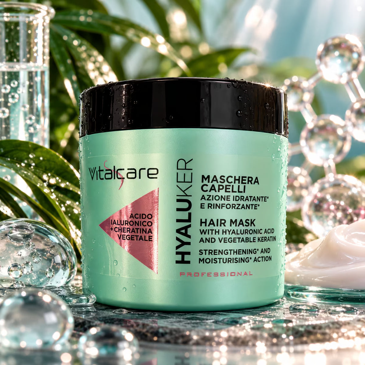 VITALCARE PROFESSIONAL HYALUKER MASCHERA CAPELLI IDRATANTE E RINFORZANTE - Con Acido Ialuronico 400ml