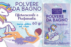POLVERE DA BAGNO UNICORNO | Effervescente e profumata al lampone - lascia i glitter sul corpo