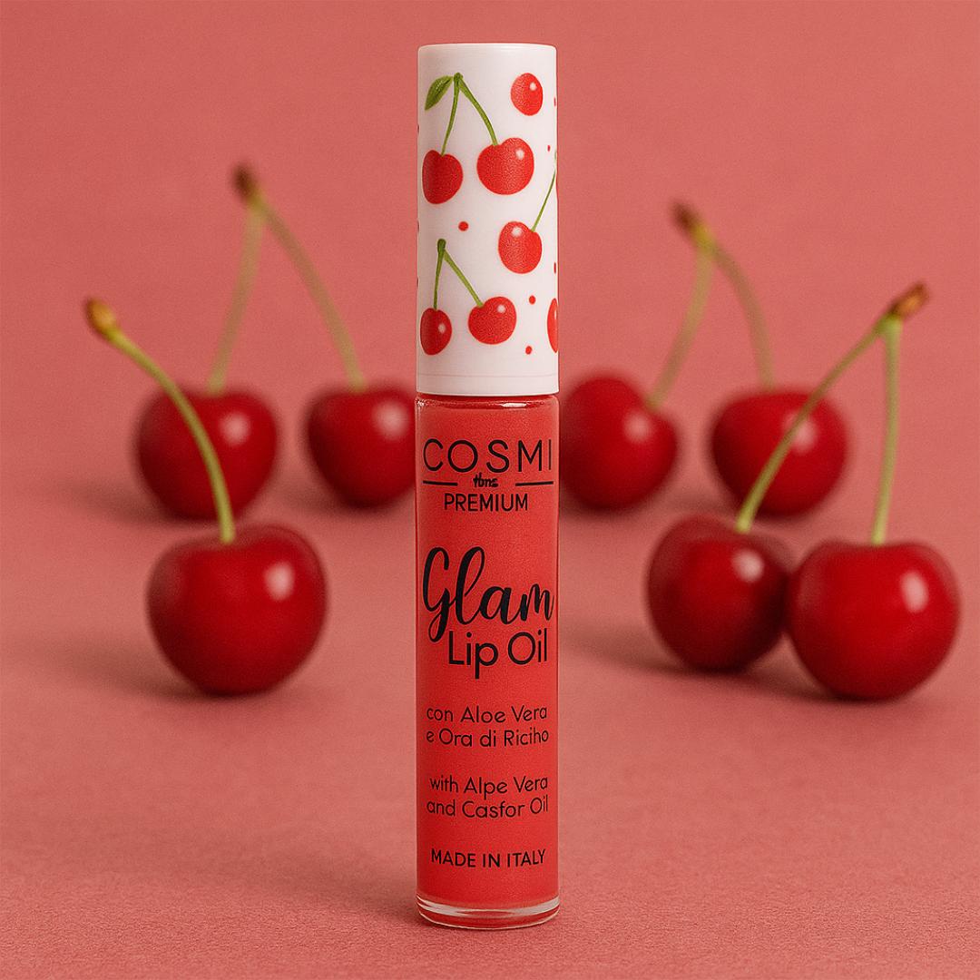 COSMI GLAM LIP OIL - Olio Labbra Fruttato con Aloe Vera e Olio di Ricino | 6 Gusti dal Finish Brillante