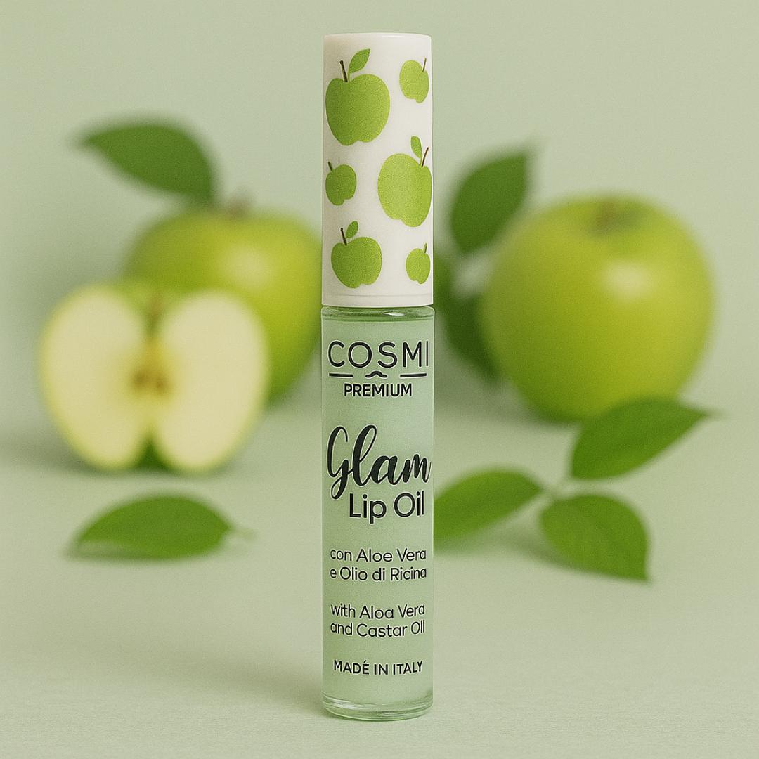 COSMI GLAM LIP OIL - Olio Labbra Fruttato con Aloe Vera e Olio di Ricino | 6 Gusti dal Finish Brillante