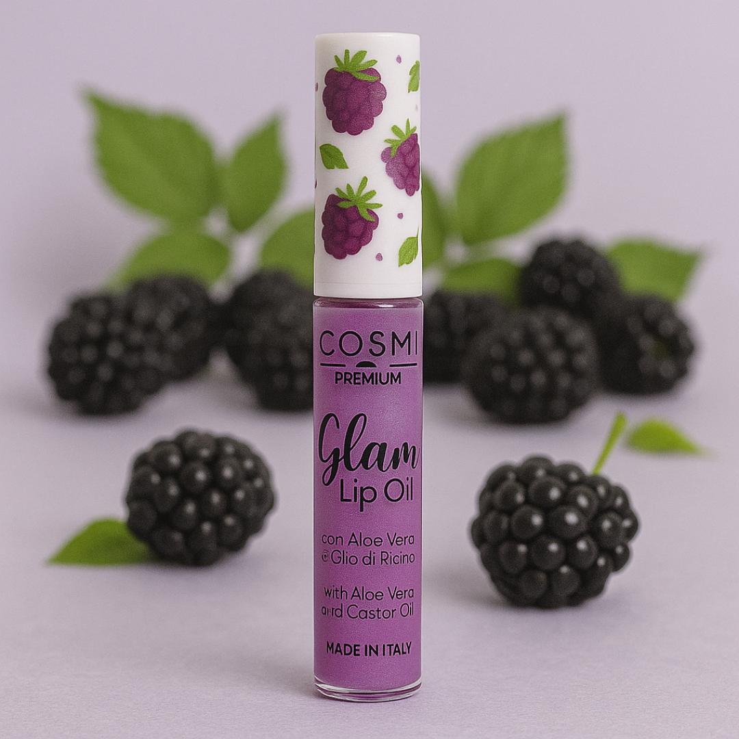 COSMI GLAM LIP OIL - Olio Labbra Fruttato con Aloe Vera e Olio di Ricino | 6 Gusti dal Finish Brillante