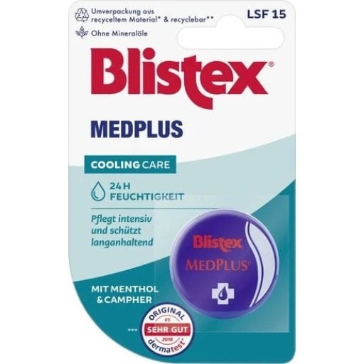 MEDPLUS COOLING CARE - Idratante labbra Rinfrescante in vasetto con Canfora e Mentolo  +SPF15
