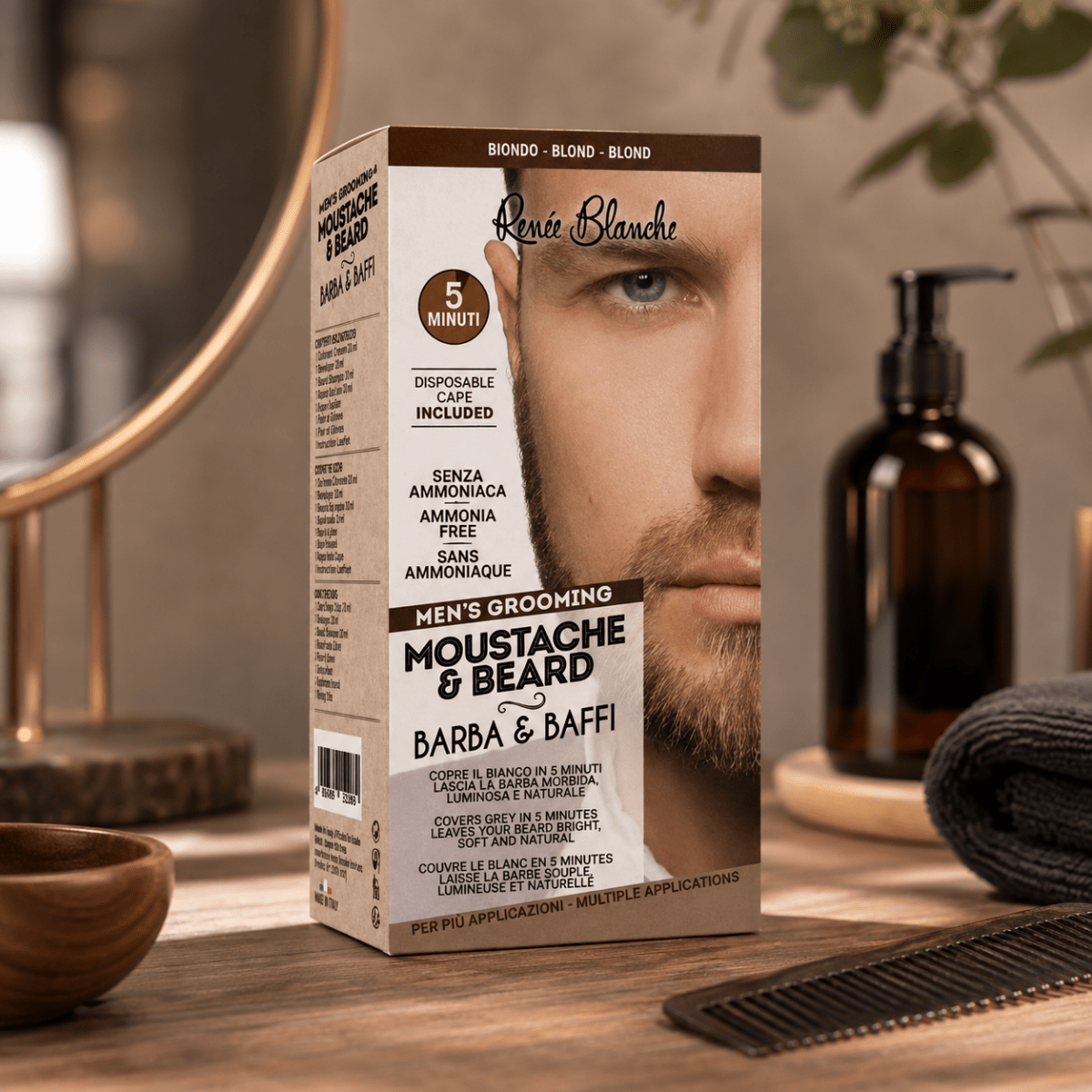 RENEE' BLANCHE MEN'S GROOMING MOUSTACHE & BEARD - Colorazione Barba e Baffi - Liquidò