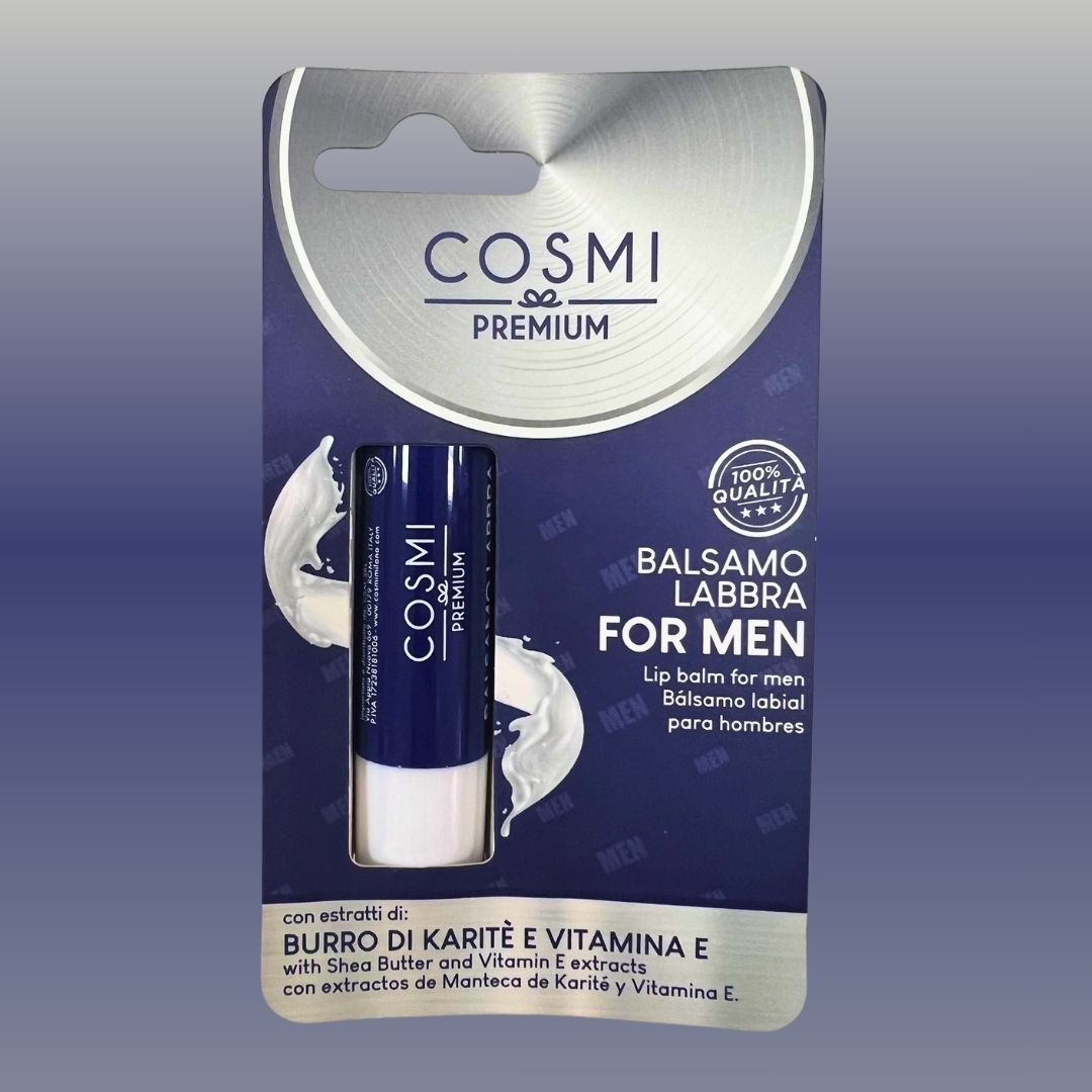 COSMI BALSAMO LABBRA IDRATANTE | FOR MEN - con Burro di Karitè e Vitamina E