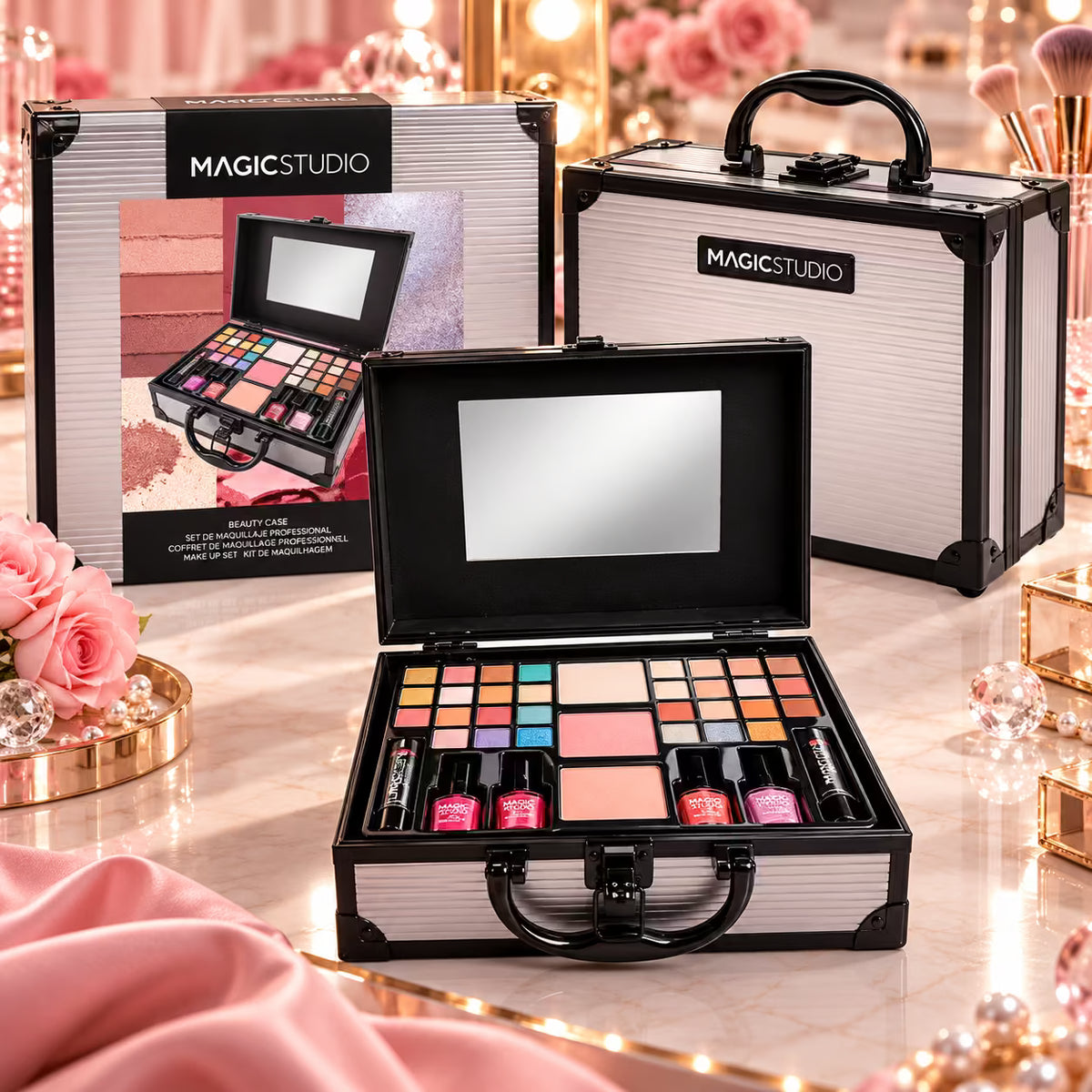 MAGIC STUDIO BEAUTY CASE - Valigetta Trucco Completa con 39 Cosmetici