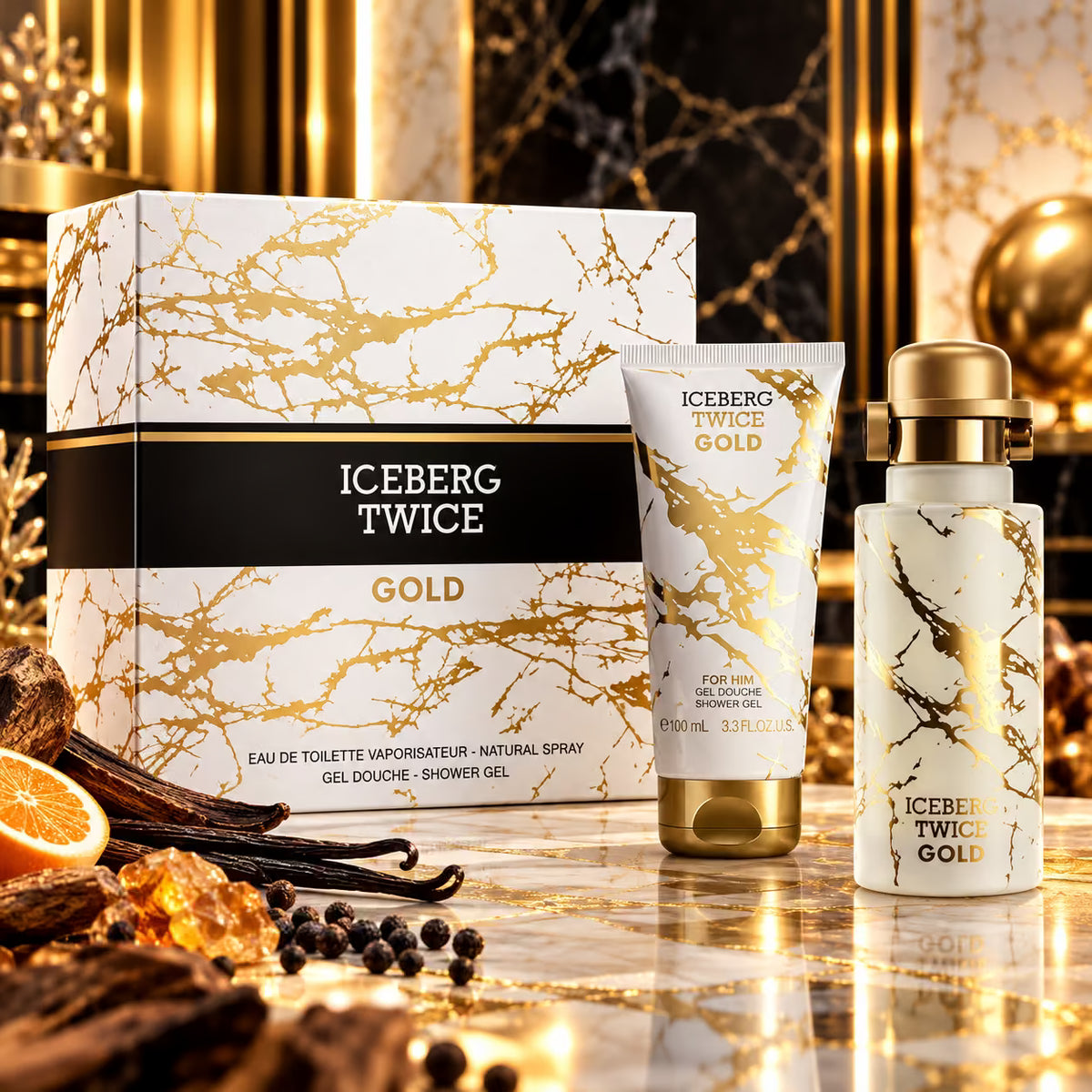 ICEBERG TWICE GOLD FOR HIM COFANETTO - Eau de Toilette 125 ml + Shower Gel 100 ml