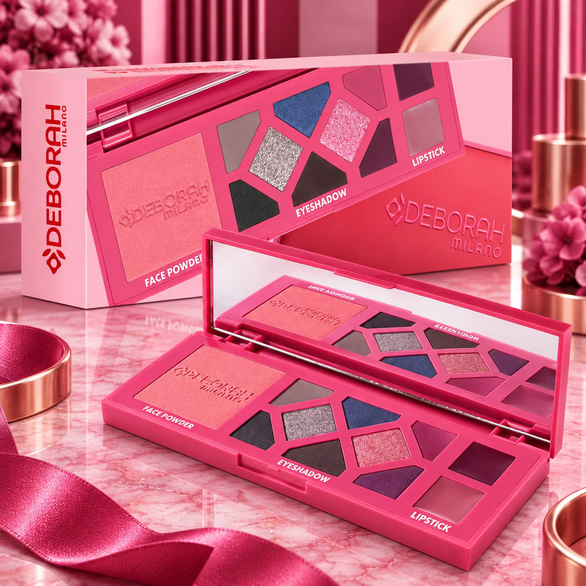 DEBORAH MILANO BEAUTY PALETTE SMALL COLD - Palette Make-Up Viso, Occhi e Labbra