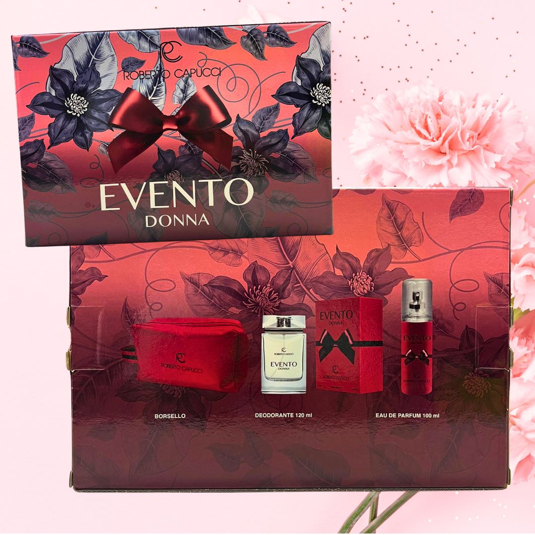 CAPUCCI EVENTO COFANETTO - EDP Donna 100ml + Deodorante 120ml + Borsello