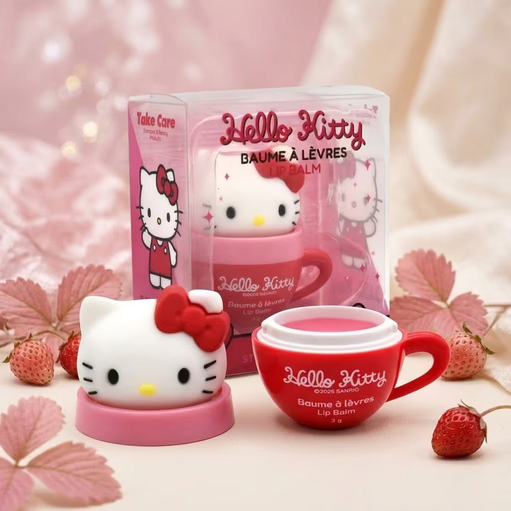 HELLO KITTY FRIENDS CUP LIP BALM TOPPER - Balsamo Labbra Fragola 3 g