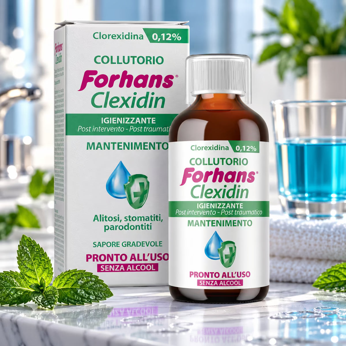 FORHANS CLEXIDIN 0,12% DAILY TREATMENT - Collutorio alla Clorexidina Senza Alcool 200ml (Copia)