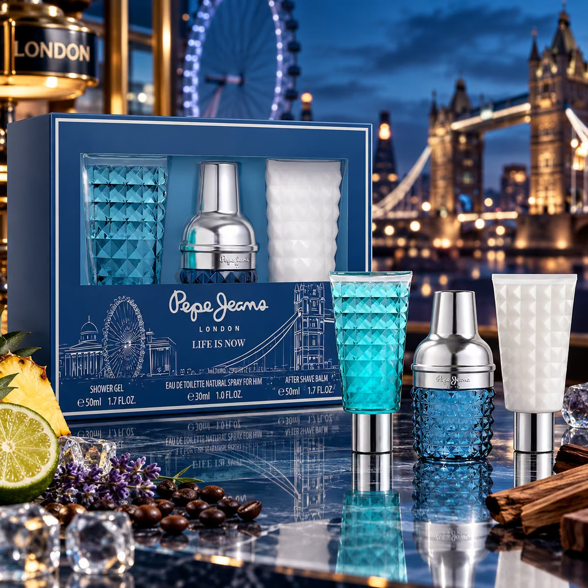PEPE JEANS LONDON LIFE IS NOW COFANETTO REGALO UOMO - Eau De Toilette 30 ml + Doccia Gel 50 ml + Balsamo Dopobarba 50 ml