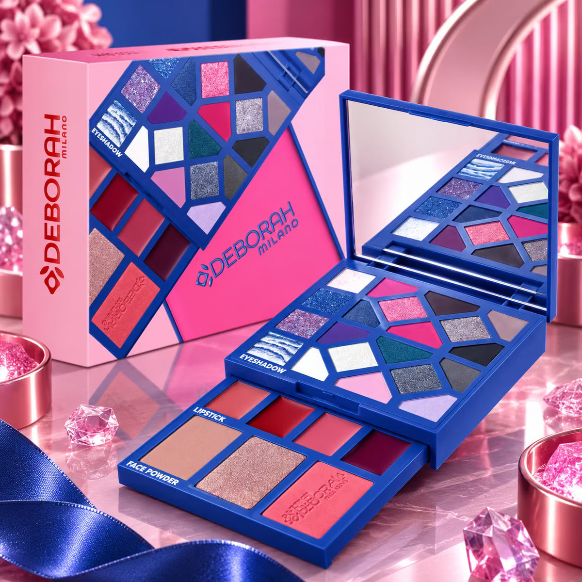 DEBORAH MILANO BEAUTY PALETTE MEDIUM COLD - Palette Make-Up Occhi, Viso e Labbra