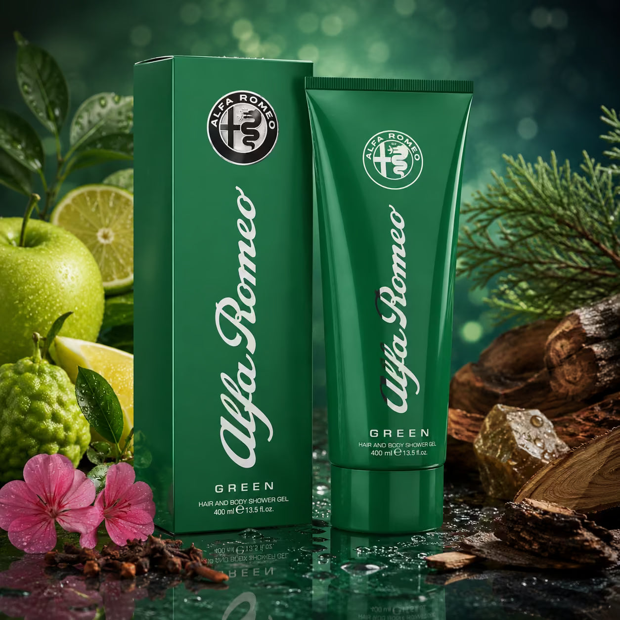 ALFA ROMEO GREEN GEL DOCCIA UOMO & SHAMPOO UOMO 400ml