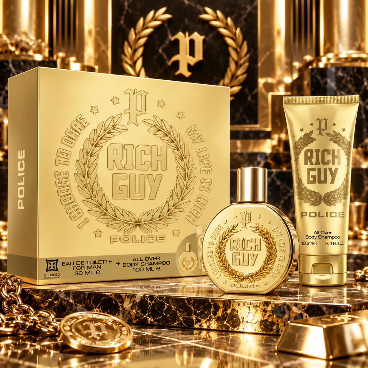 POLICE RICH GUY COFANETTO - Eau de Toilette 30 ml + All Over Body Shampoo 100 ml