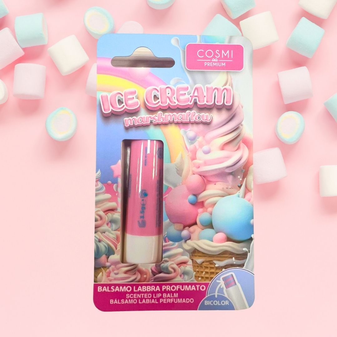 COSMI BALSAMO LABBRA IDRATANTE PROFUMATO | ICE CREAM MARSHMALLOW - Bicolore