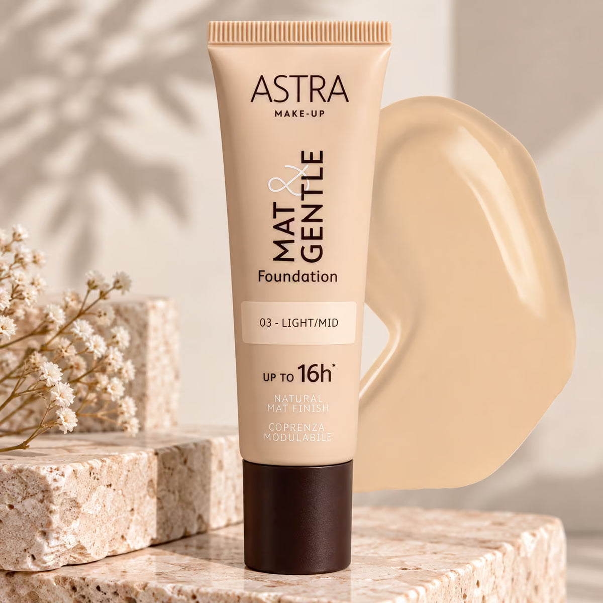 ASTRA MAT&GENTLE FOUNDATION - Fondotinta Opaco Naturale 25 ml