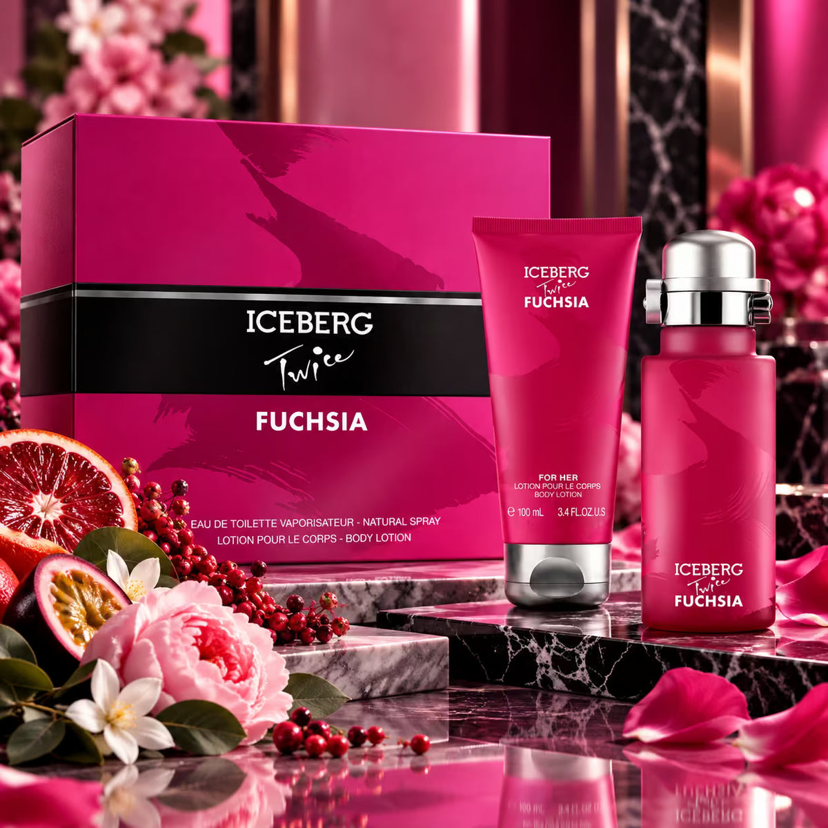 ICEBERG TWICE FUCHSIA FOR HER COFANETTO - Eau de Toilette 125 ml + Body Lotion 100ml