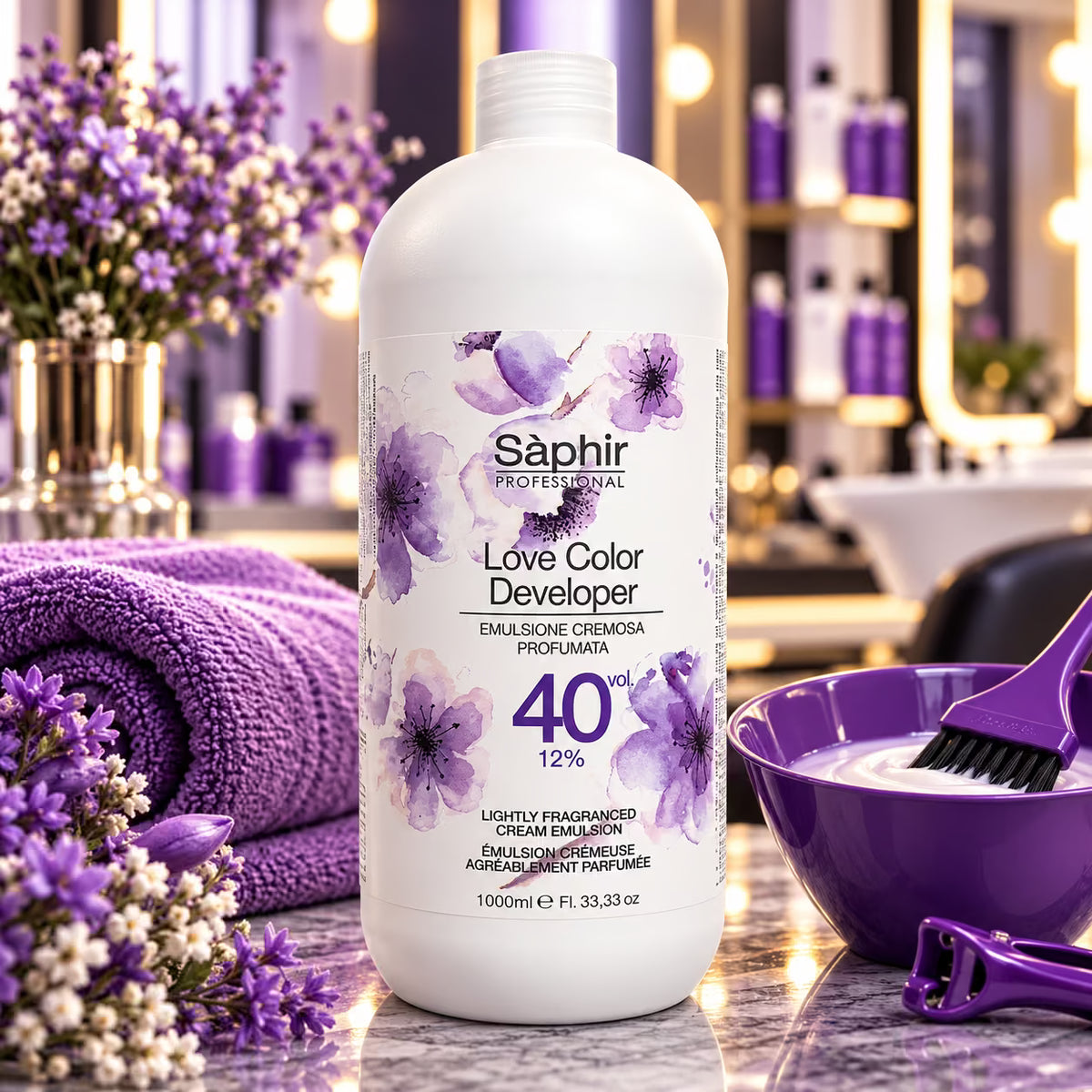 SÁPHIR PROFESSIONAL LOVE COLOR DEVELOPER 40 VOLUMI (12%) - Emulsione Ossidante Cremosa 1000 ml