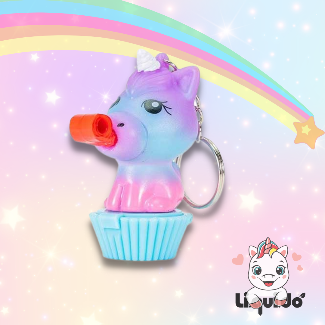 UNICORN LONG TONGUE - Balsamo labbra con portachiavi morbido ad unicorno lingua lunga