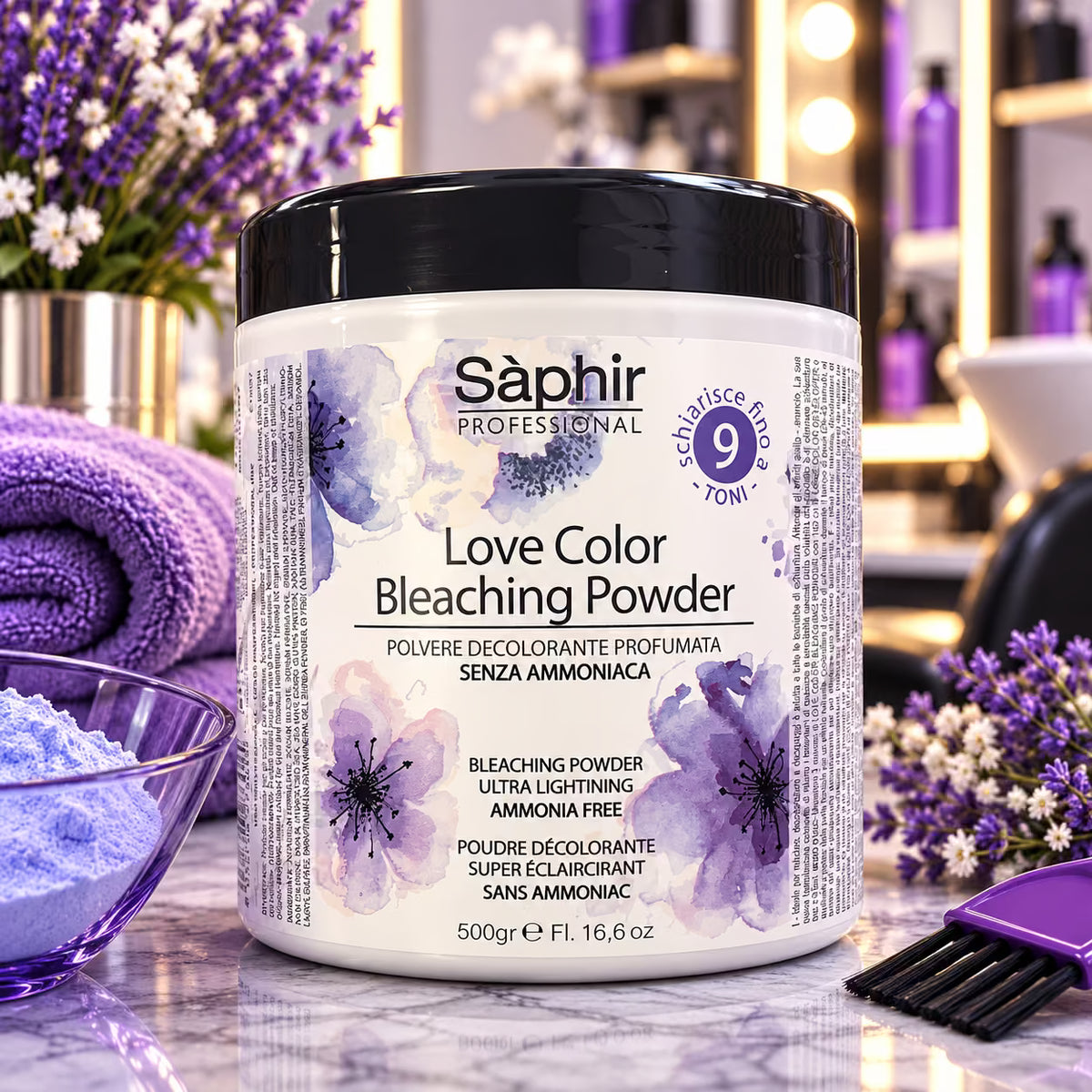 SÁPHIR PROFESSIONAL LOVE COLOR BLEACHING POWDER - Polvere Decolorante Profumata Senza Ammoniaca 500gr