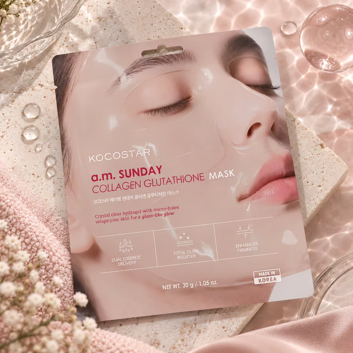 KOCOSTAR A.M. SUNDAY COLLAGEN GLUTATHIONE MASK - Maschera Viso Hydrogel 30g