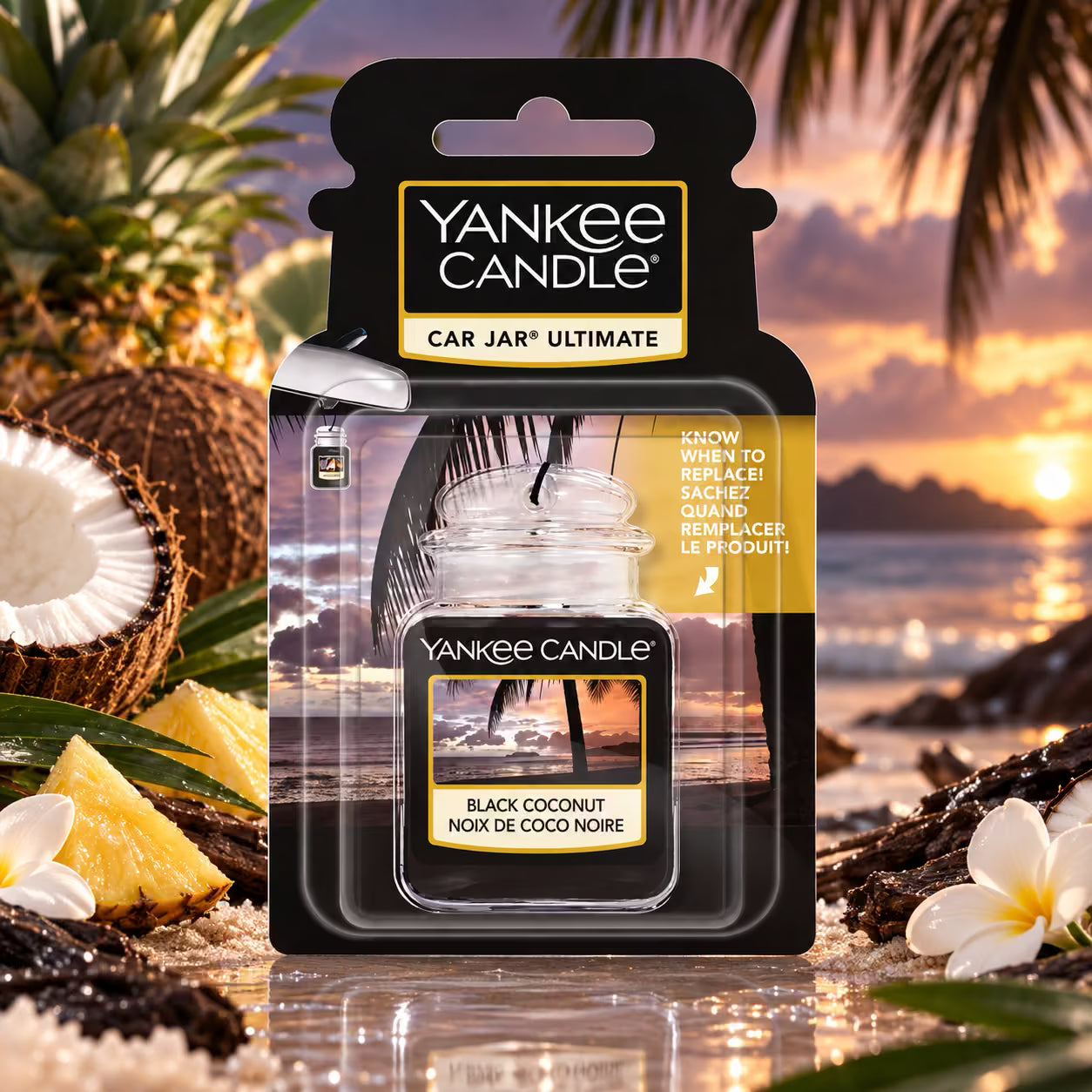 YANKEE CANDLE CAR JAR ULTIMATE -  Black Coconut 9 g