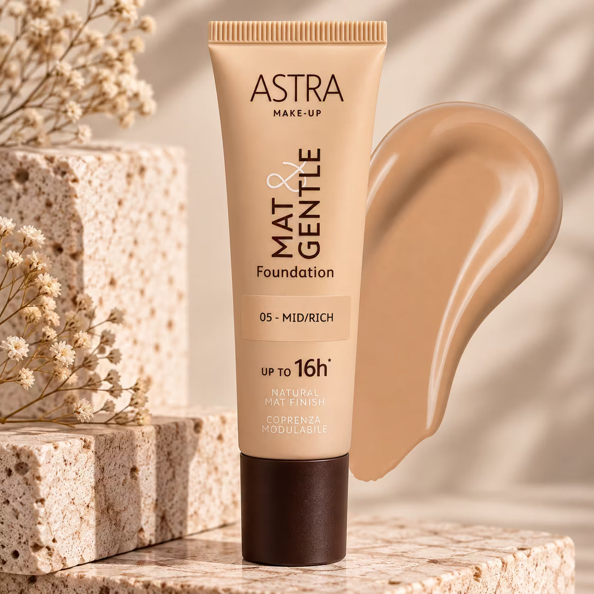 ASTRA MAT&GENTLE FOUNDATION - Fondotinta Opaco Naturale 25 ml