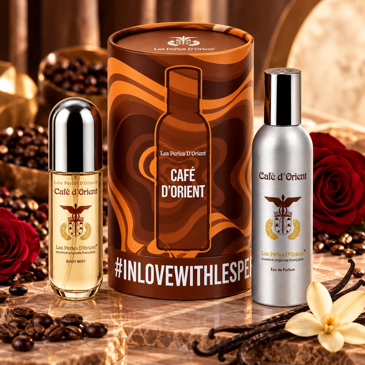LES PERLES D’ORIENT CAFÉ D'ORIENT KIT - Eau de Parfum 150 ml + Body Spray 90 ml