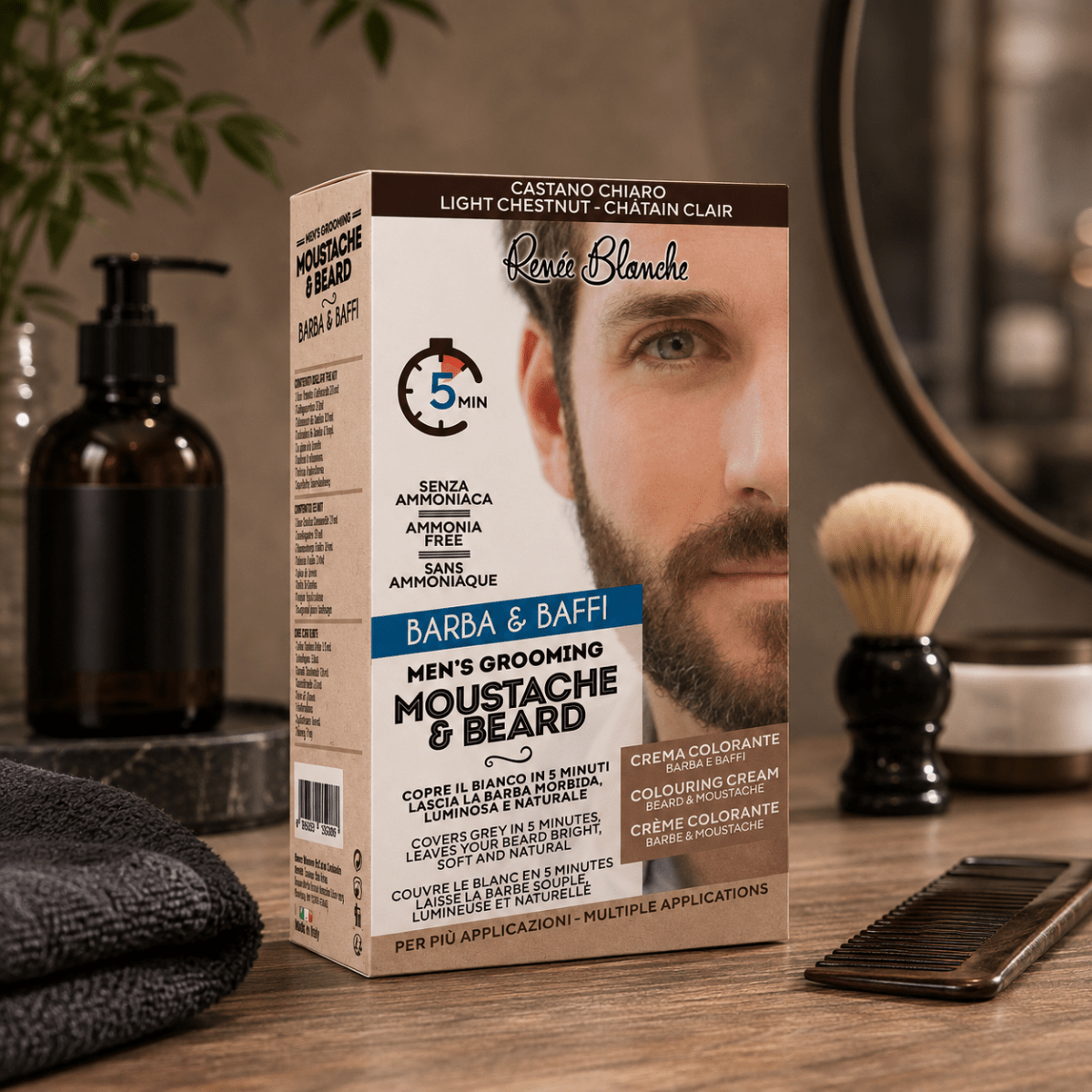 RENEE' BLANCHE MEN'S GROOMING MOUSTACHE & BEARD - Colorazione Barba e Baffi - Liquidò