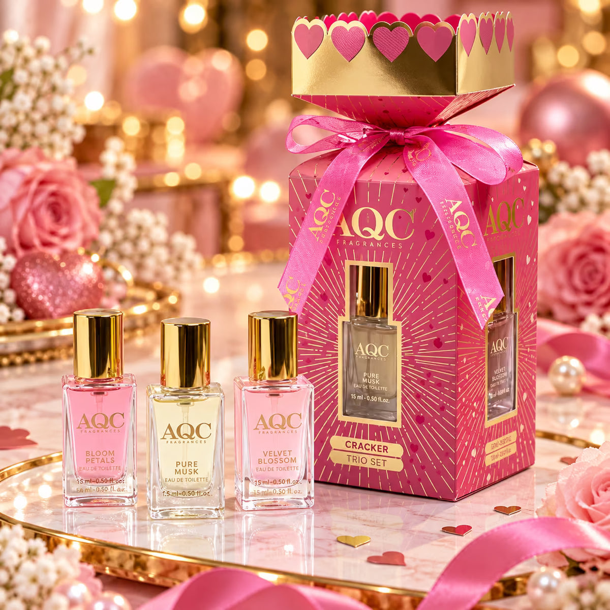 AQC FRAGRANCES SET REGALO CRACKER TRIO - Eau de Toilette 3 x 15 ml
