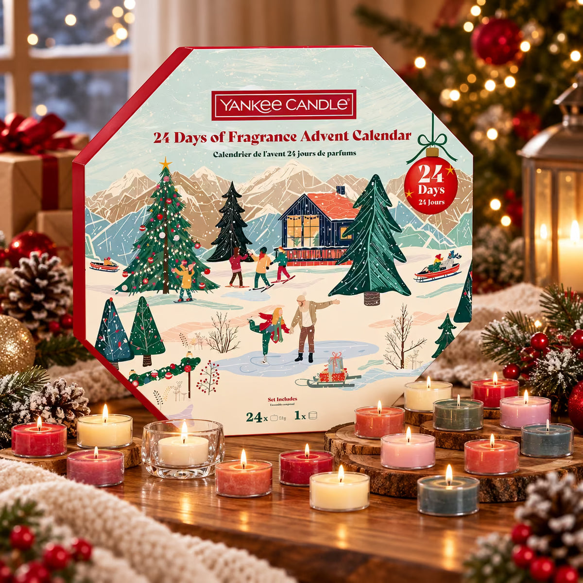YANKEE CANDLE 24 DAYS OF FRAGRANCE ADVENT CALENDAR - Calendario dell'Avvento 24 Days