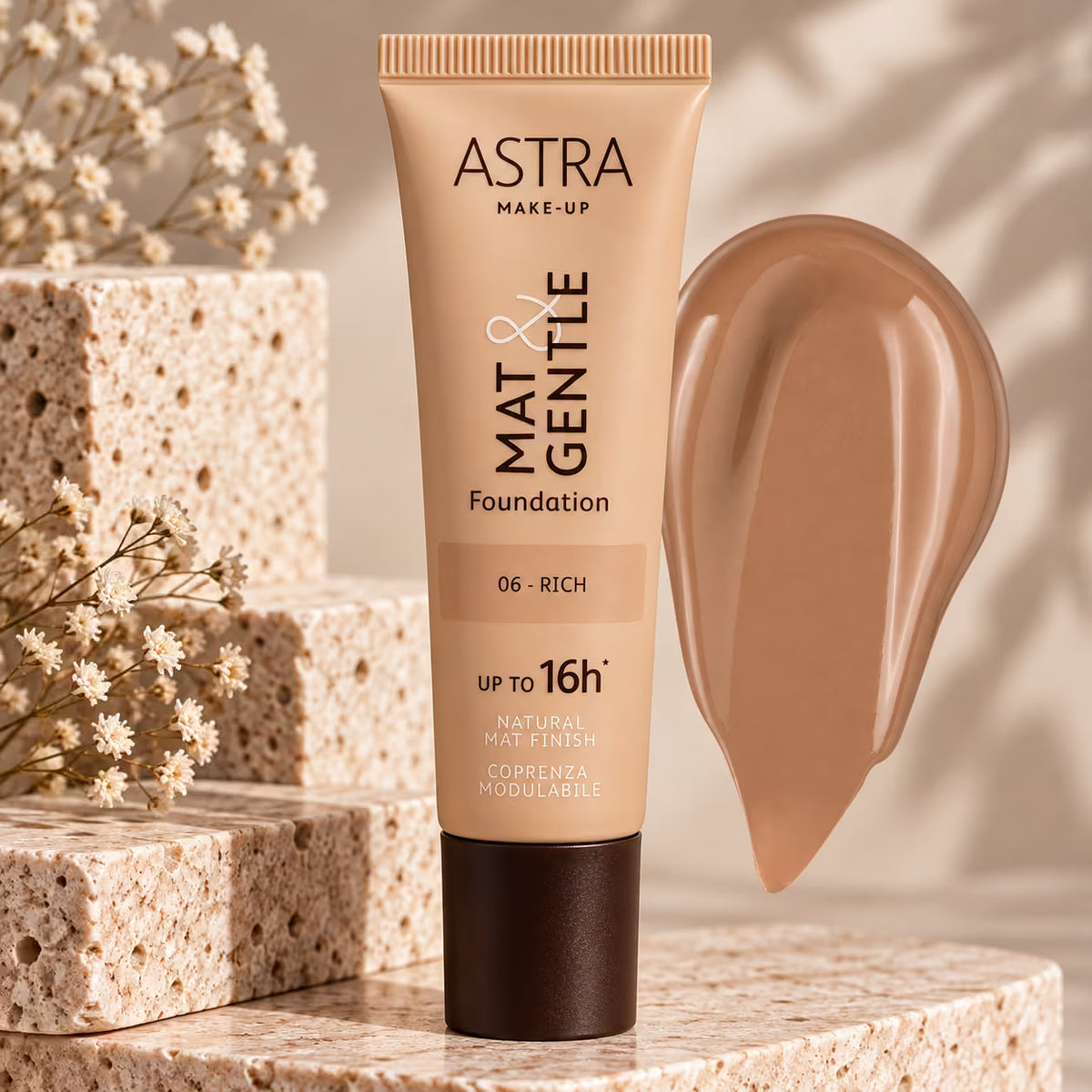 ASTRA MAT&GENTLE FOUNDATION - Fondotinta Opaco Naturale 25 ml