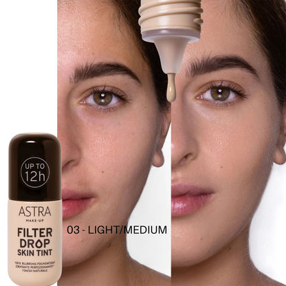 ASTRA MAKE UP | FILTERDROP SKIN TINT - Finish Naturale, 100% Blurring