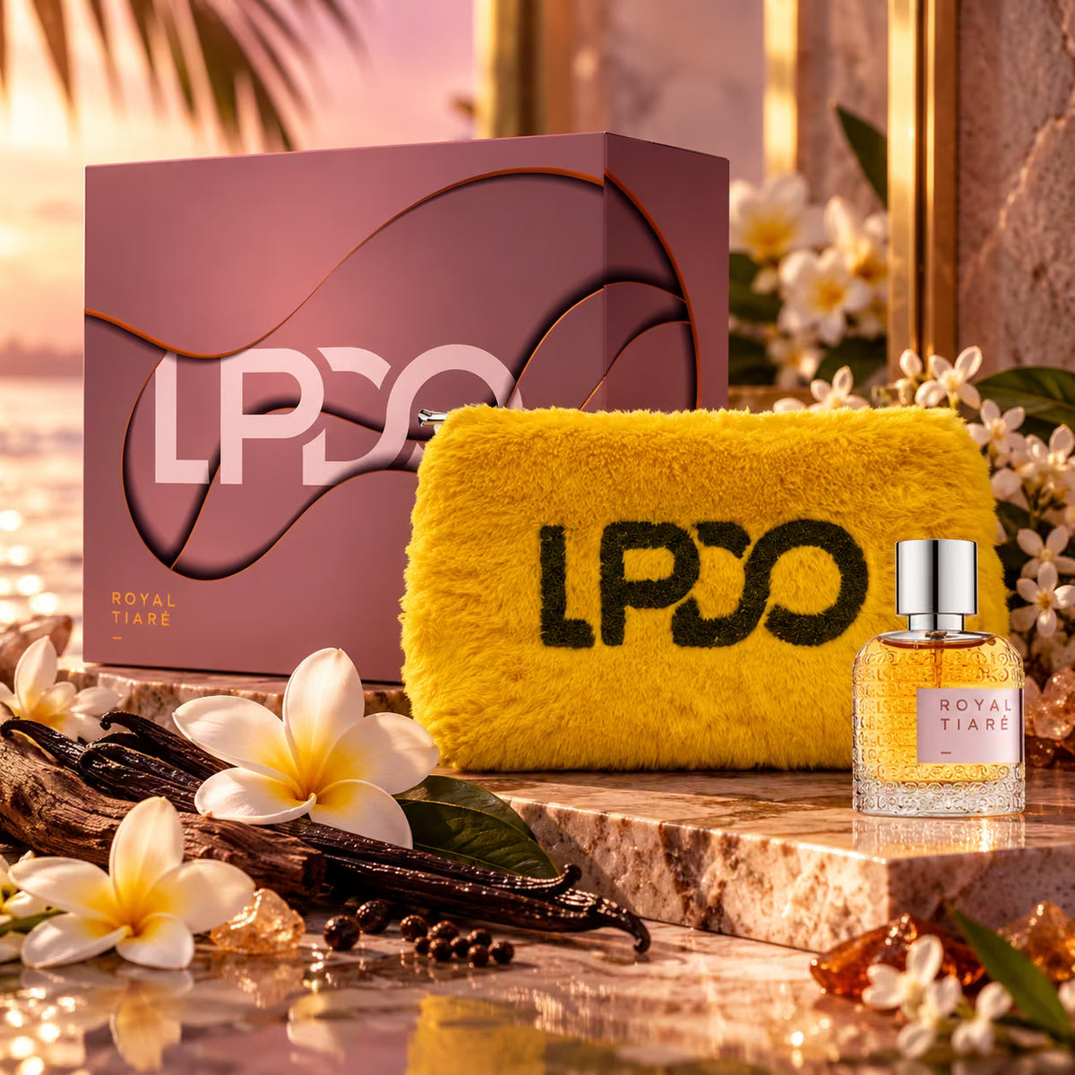 LPDO COFANETTO ROYAL TIARÉ - Eau de Parfum Intense 30 ml + Pochette Peluche Gialla