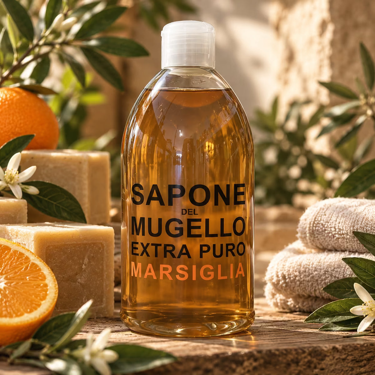 SAPONE DEL MUGELLO EXTRA PURO MARSIGLIA - Nuova Formula Sapone Viso, Mani e Corpo 500/1000ml