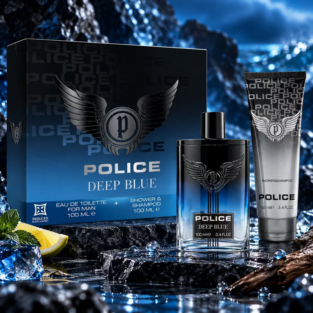 POLICE DEEP BLUE COFANETTO - Eau de Toilette 100 ml + Shower & Shampoo 100 ml