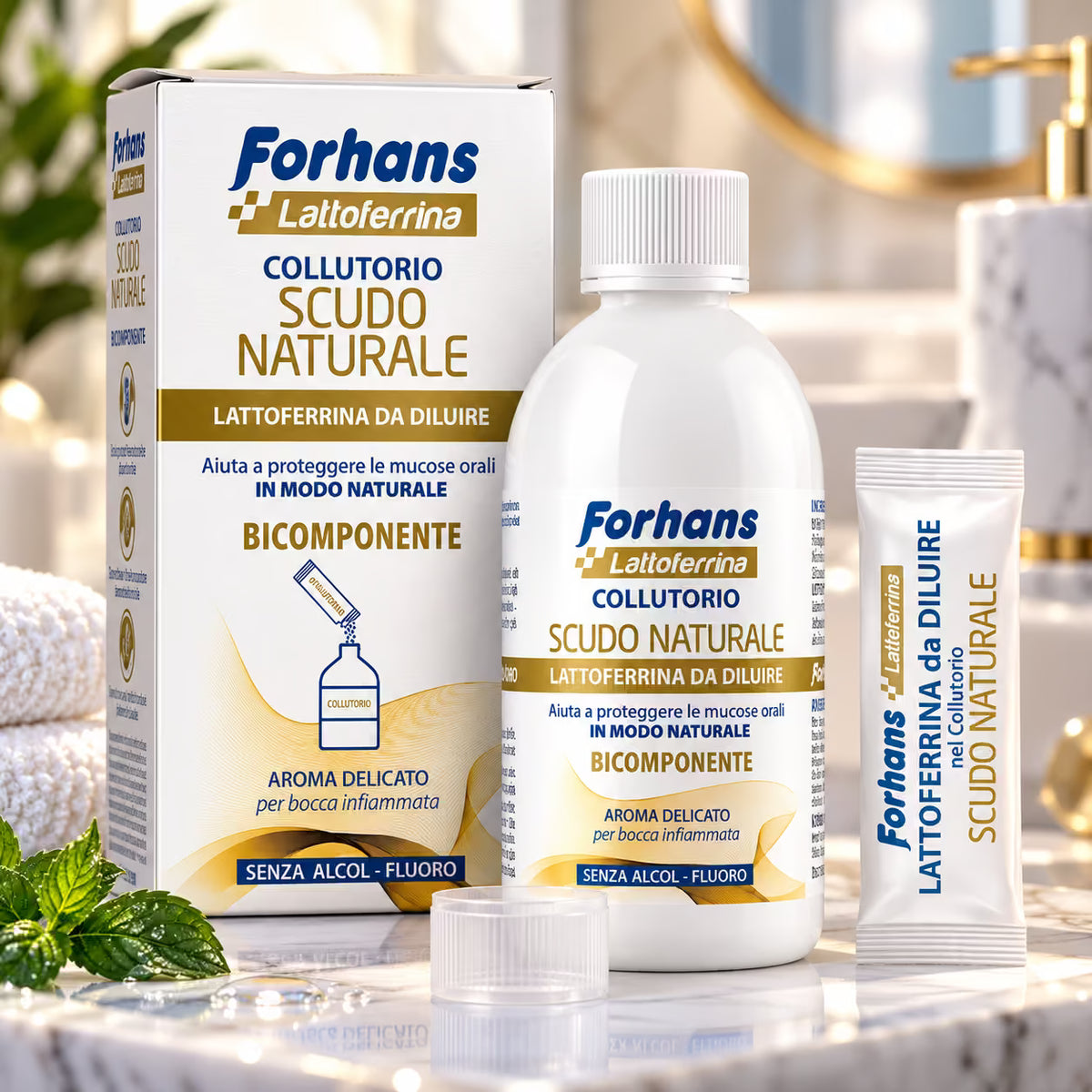 FORHANS LATTOFERINA SCUDO NATURALE - Collutorio Bi-Componente Protettivo 200ml