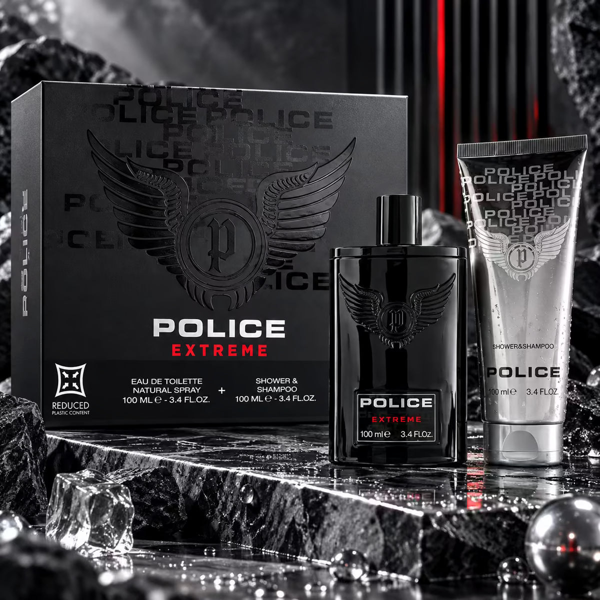 POLICE EXTREME COFANETTO - Eau de Toilette 100 ml + Shower & Shampoo 100 ml