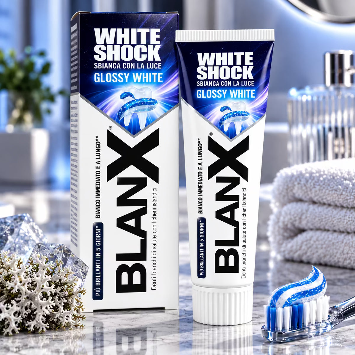 BLANX WHITE SHOCK GLOSSY WHITE - Dentifricio Sbiancante 75ml