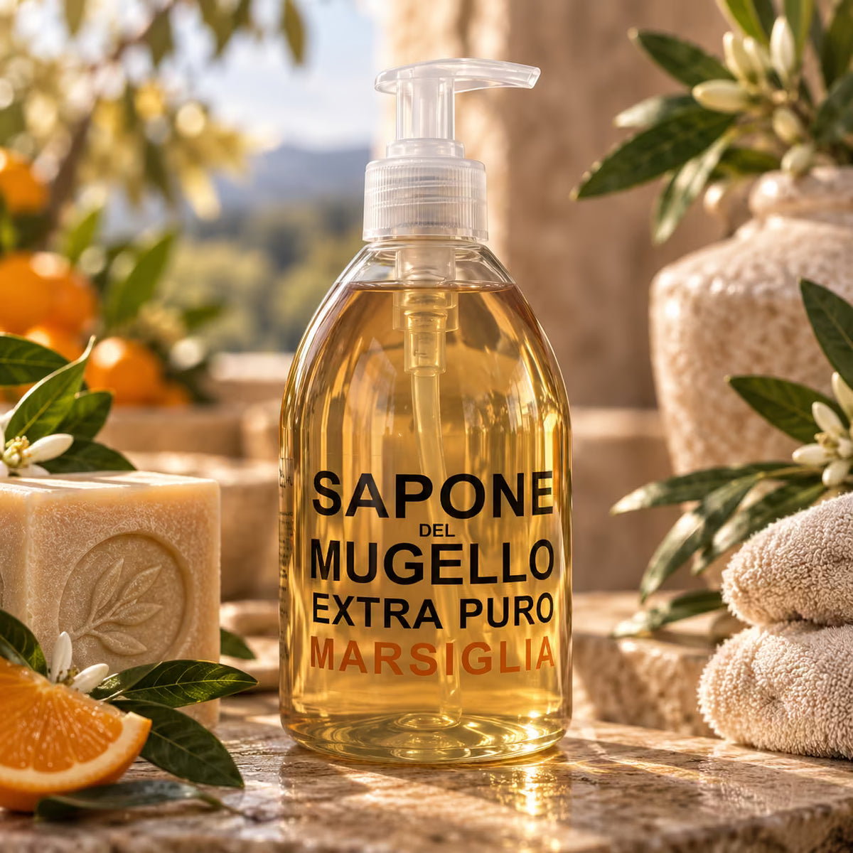 SAPONE DEL MUGELLO EXTRA PURO MARSIGLIA - Nuova Formula Sapone Viso, Mani e Corpo 500/1000ml